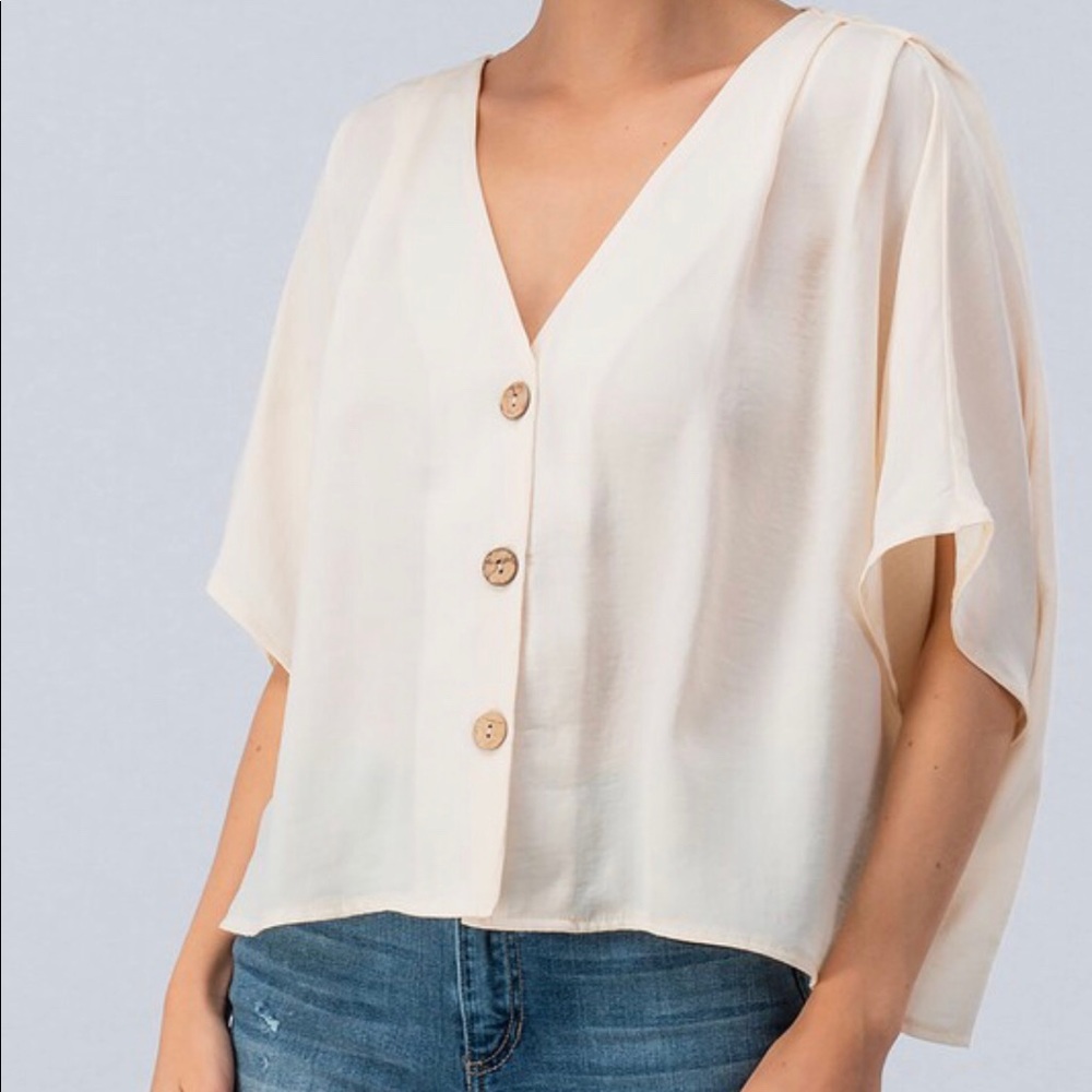 Ivory Button Down Top